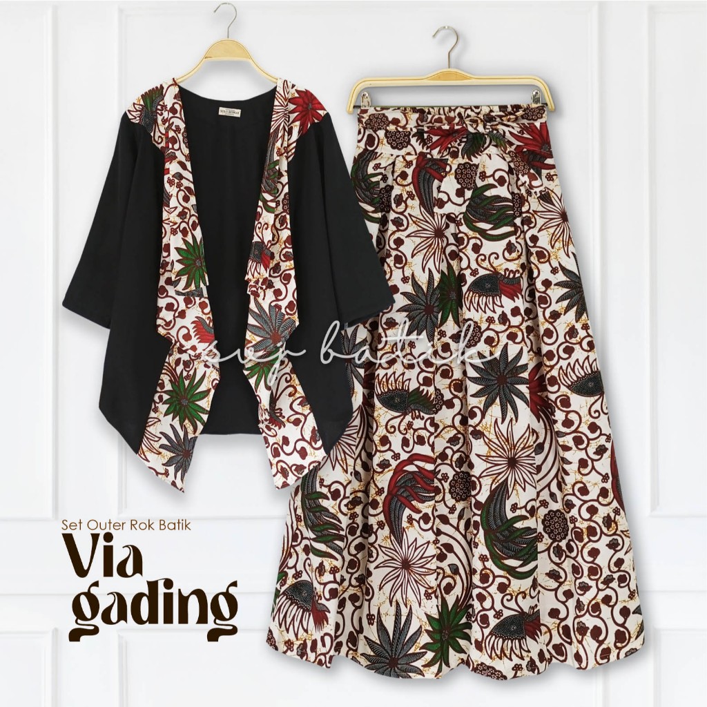 SETELAN BATIK GADING MODEL OUTER BATIK KOMBINASI