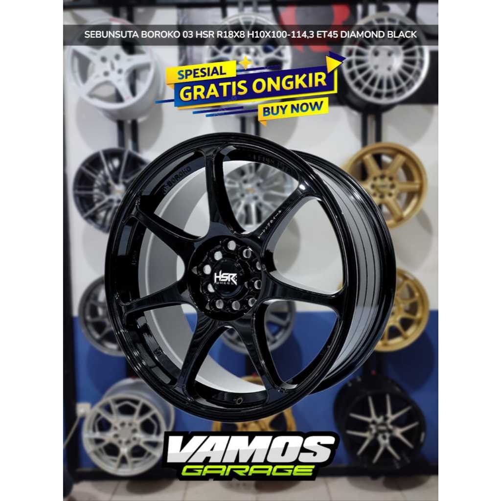 velg mobil ring 18 HSR SEBUNSUTA lebar 8 pcd10X100-114,3 pelek untuk hrv, altis, civic, accord dll