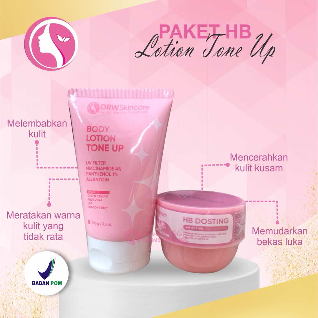 paket Hb Dosting Goats Milk Body Lotion Drw Skincare untuk mencerahkan kulit gelap susah cerah TERMU