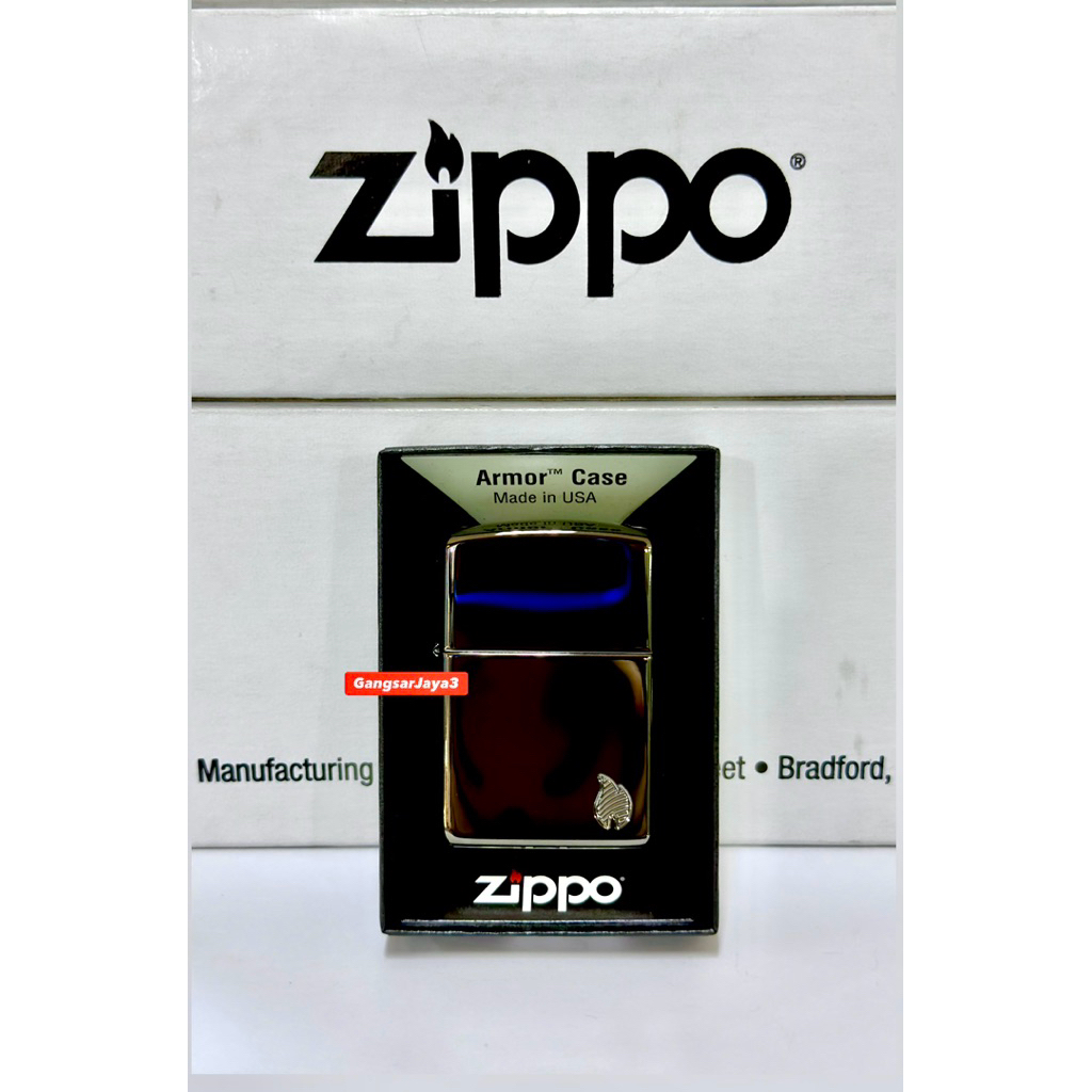 korek zippo original USA 46403 ebony Armor series flame