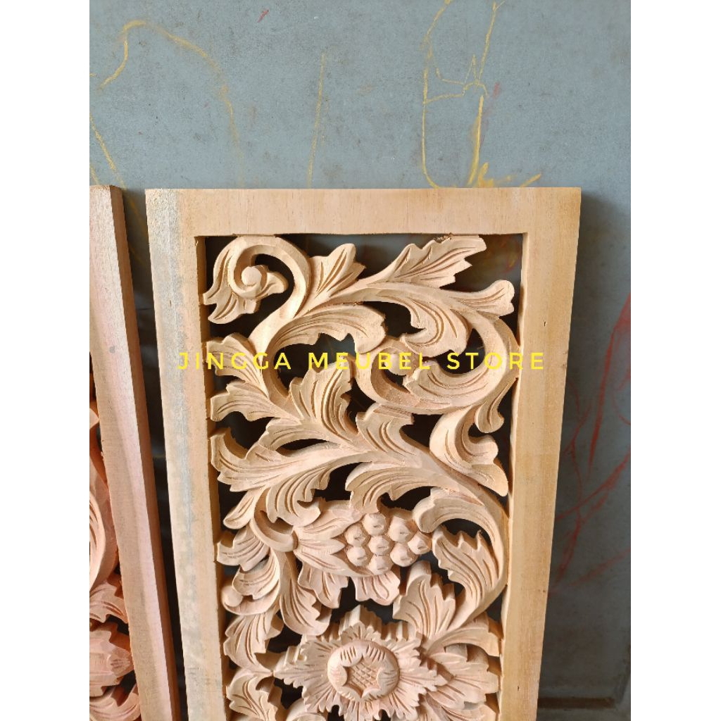 ornamen kayu Loster kusen pintu jendela Boven Lisplang ornamen ukir roster 30*90 cm