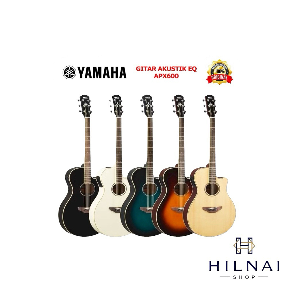 Gitar Akustik Elektrik EQ Yamaha APX600 Bonus Aksesoris Strings Guitar Original