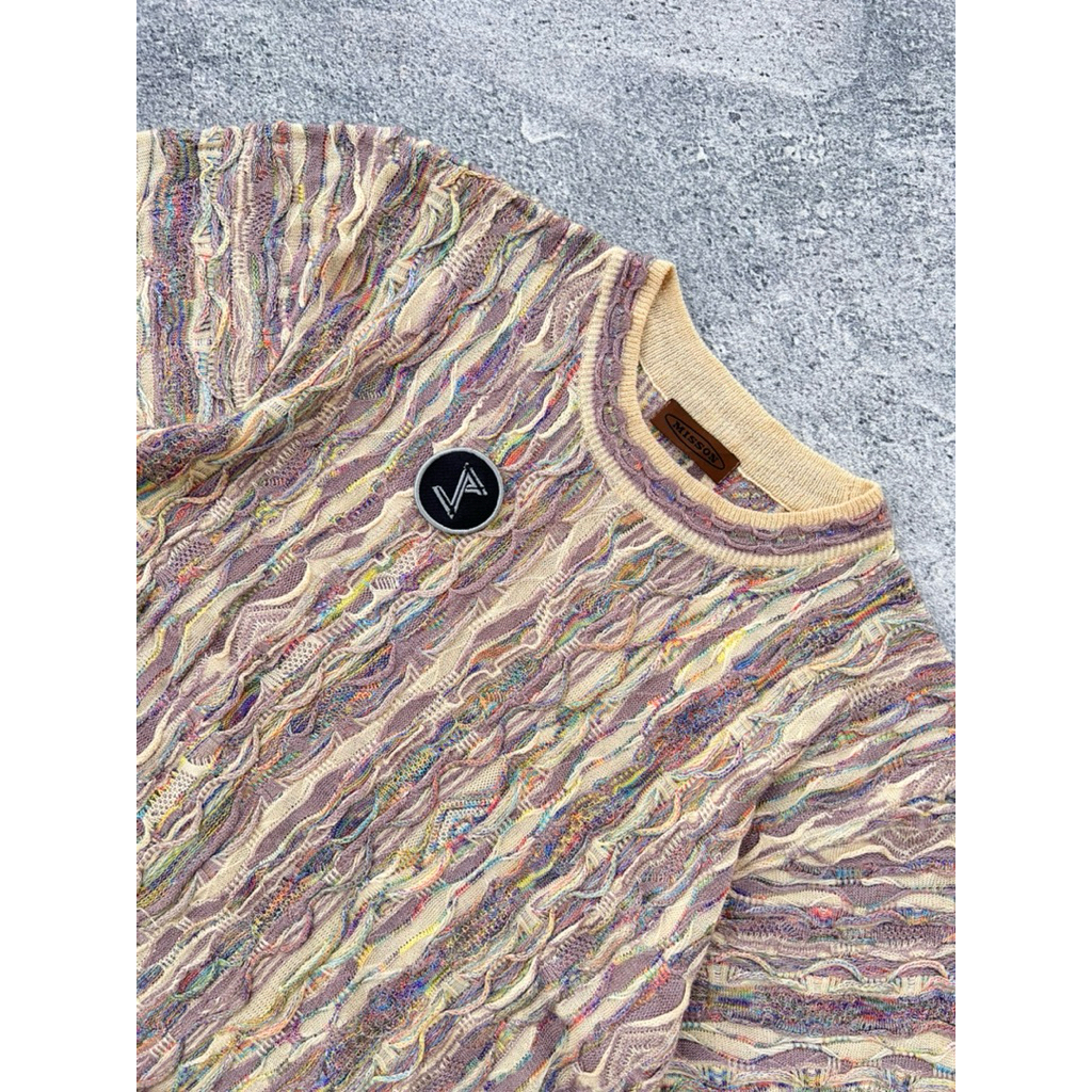 Vintage Knitwear Misson Rajut Timbul Lengan Pendek