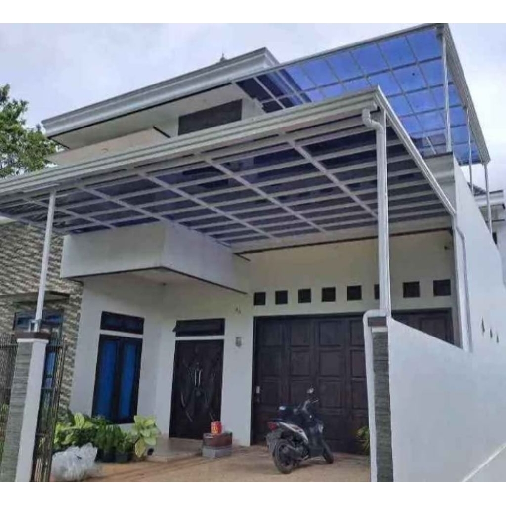 kanopi atap solarflat teraspran rangka hollow galvanis