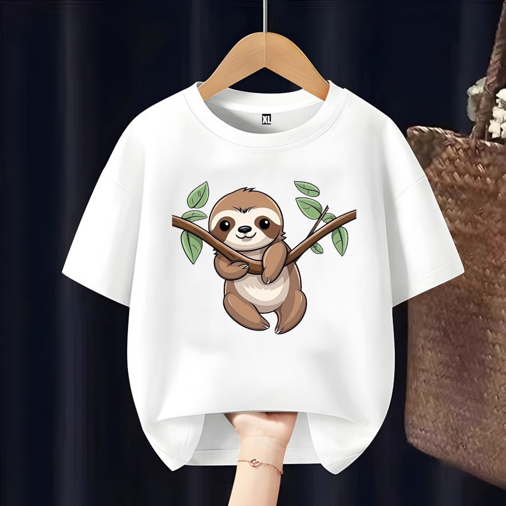 BAJU KAOS ANAK SLOTH ANIMAL SLOTH CUTE FREE CUSTOM NAMA