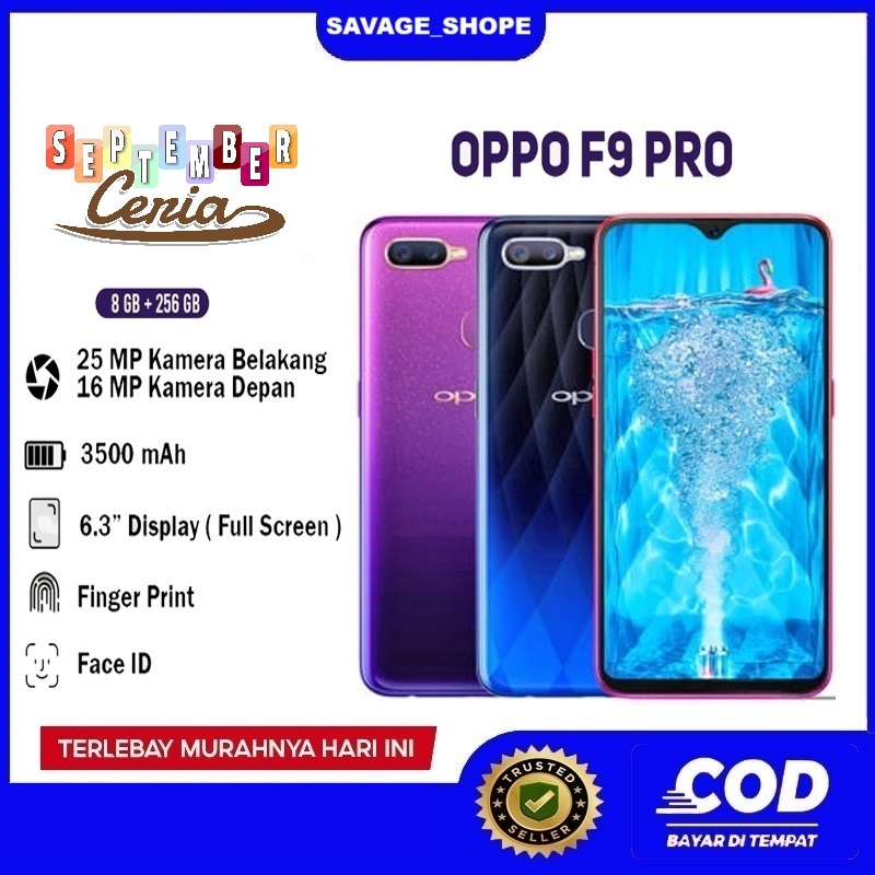 OPPO F9 PRO RAM 8/256 GB PROMO AKHIR TAHUN 2025 ( MASIH TERSEGEL )