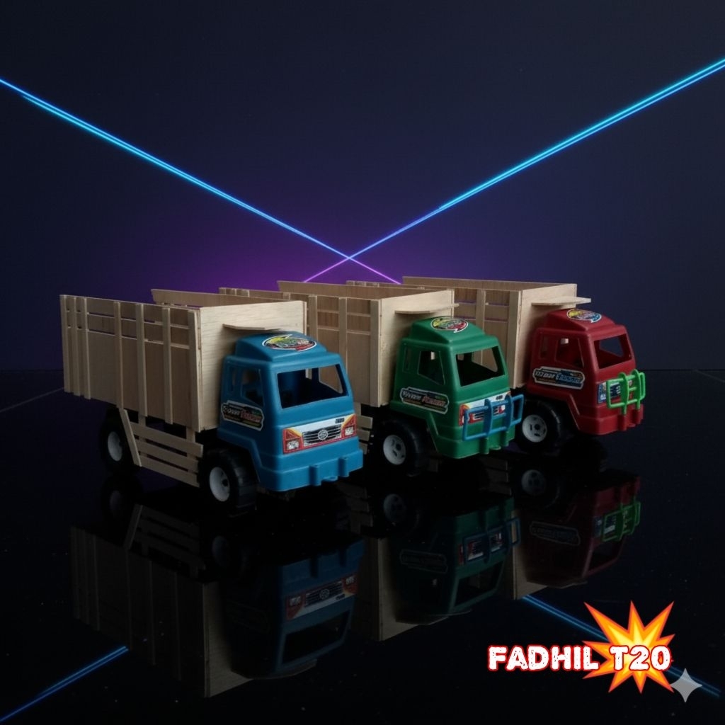 Jaydening Miniatur Truk Plastik, Modifikasi Bak Kayu