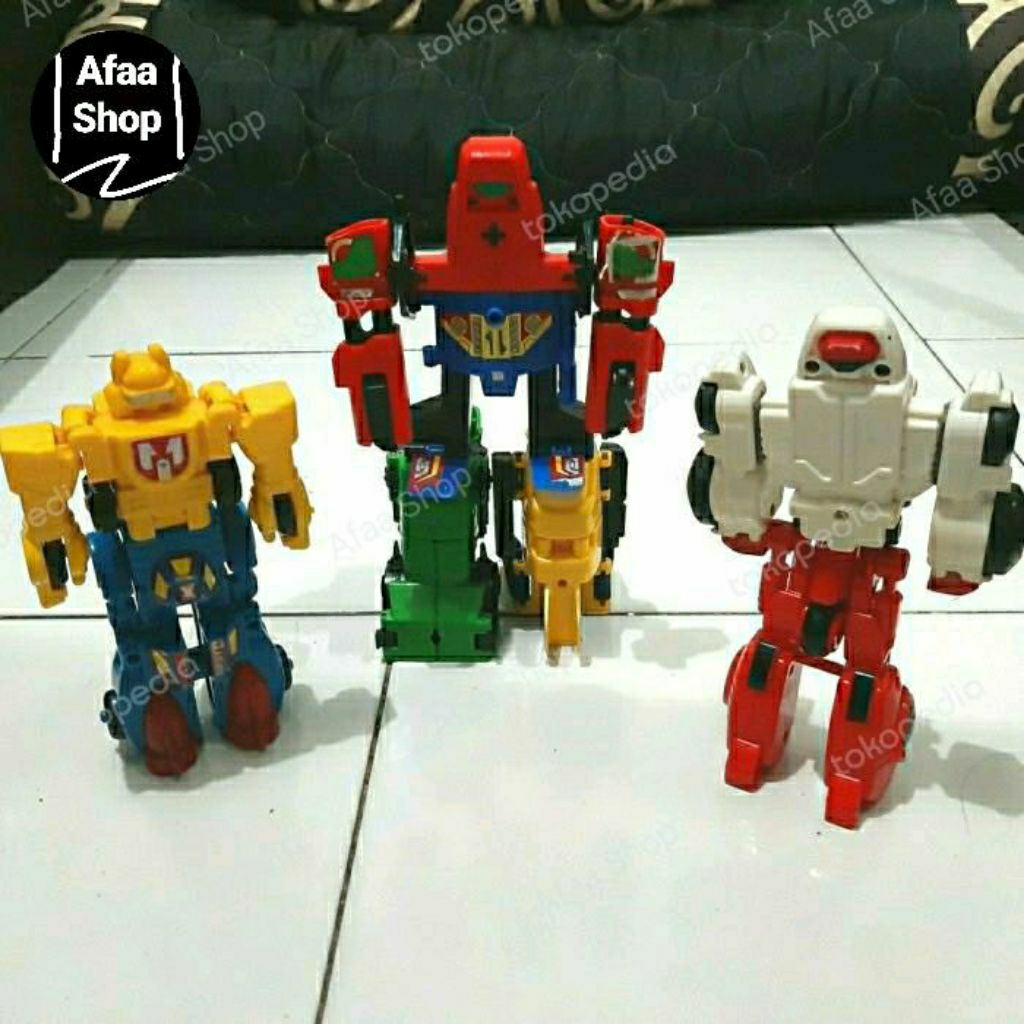 Mainan junk preloved kidzu bento hokben robot warriors complete set = 8 pcs take all