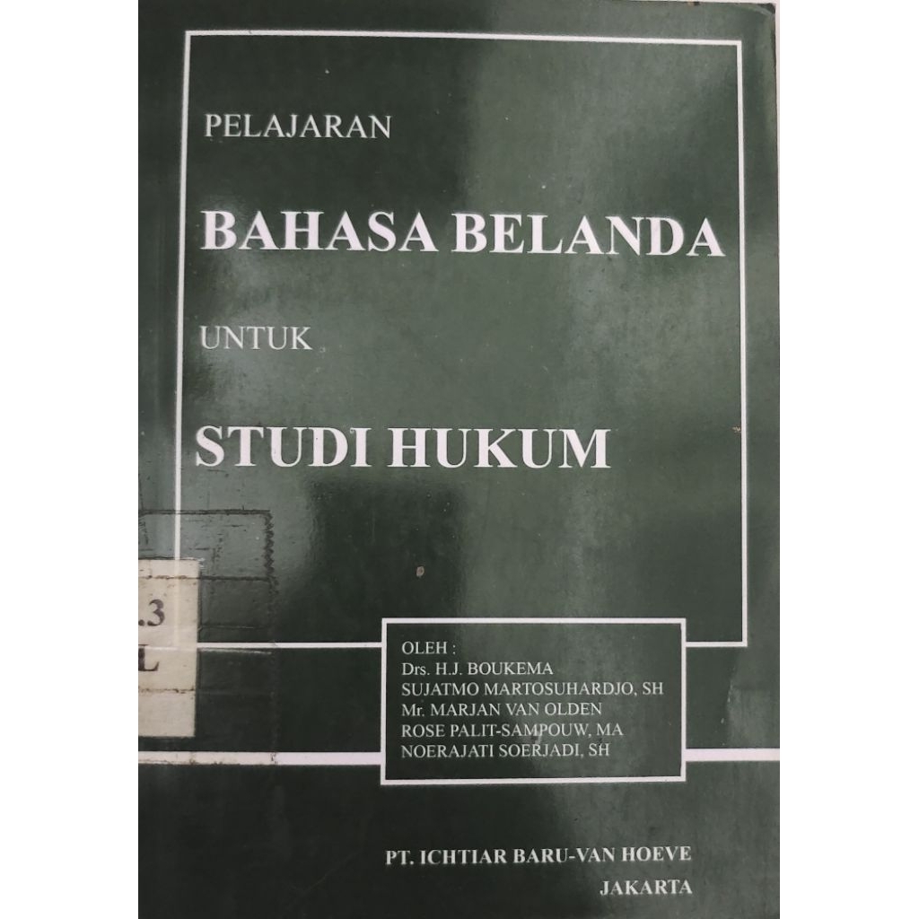 BUKU PELAJARAN BAHASA BELANDA UNTUK STUDI HUKUM BEKAS ORIGINAL