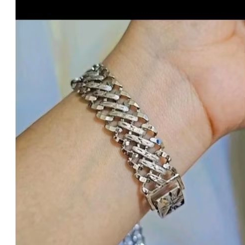 gelang lipan warna silver 1,5 cm