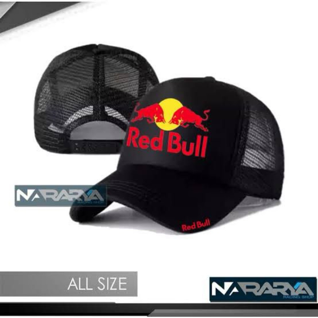 TOPI TRUCKER TOPI JARING REDBULL
