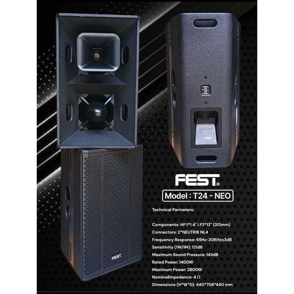 SPEAKER PASIF FEST T24NEO T24 NEO ORIGINAL