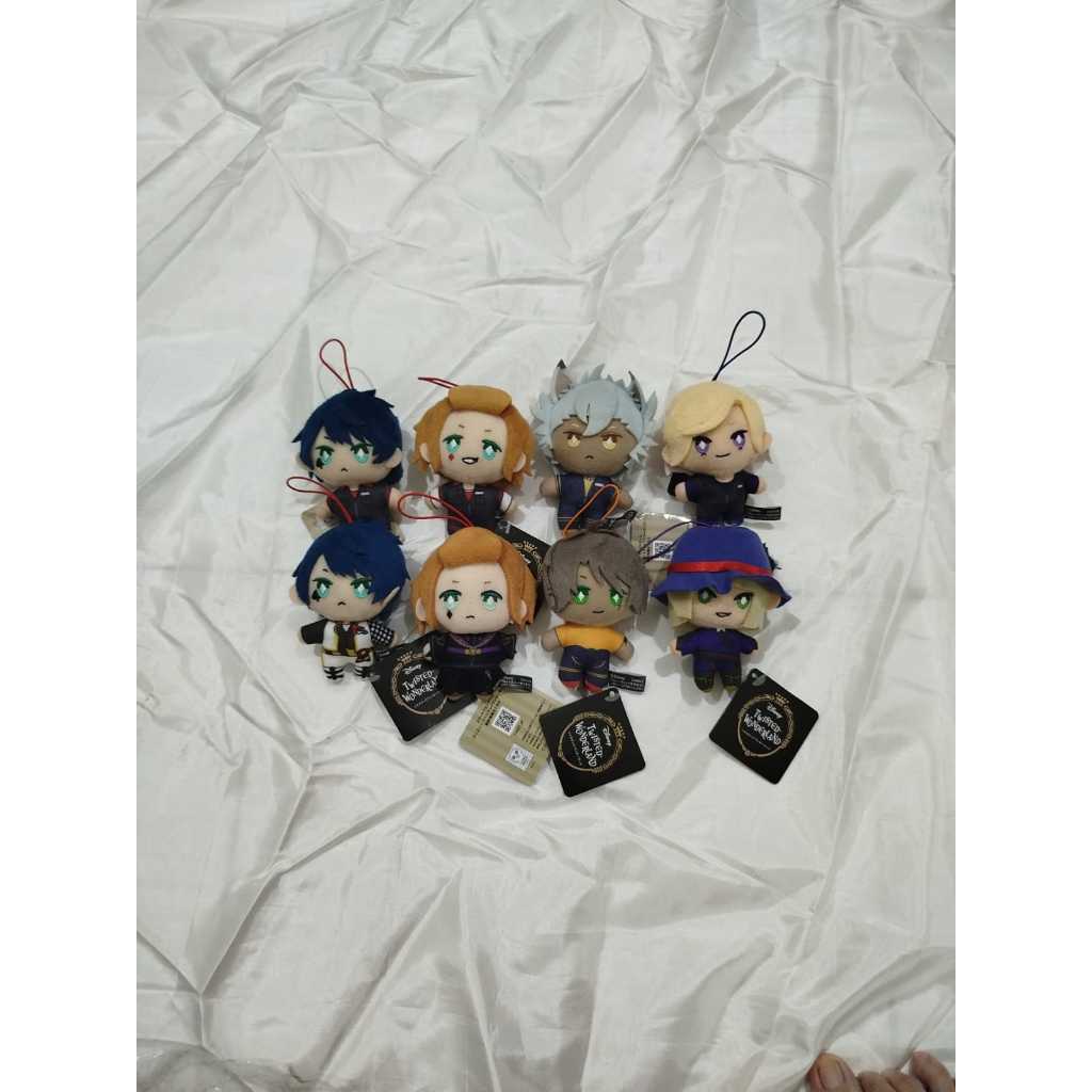 Boneka Disney Twisted Wonderland Chibi Nuigurumi Plush Small Doll Mini Kecil SEGA Deuce Cater Vil Ja