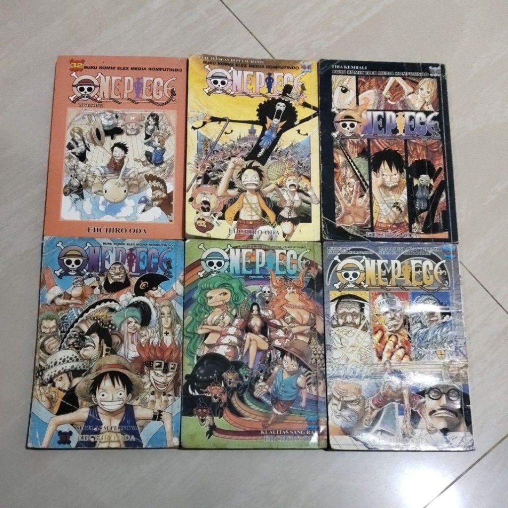6 KOMIK ORI KOMIK ONE PIECE NO 32.46.50.51.53.58. PENERBIT ELEX MEDIA KOMPUTINDO