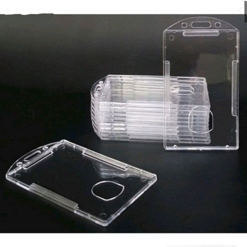 NAME TAG transparent ID CARD HOLDER BENING MIKA PLASTIK ACRYLIC WARNA TRANSPARAN KERAS B1