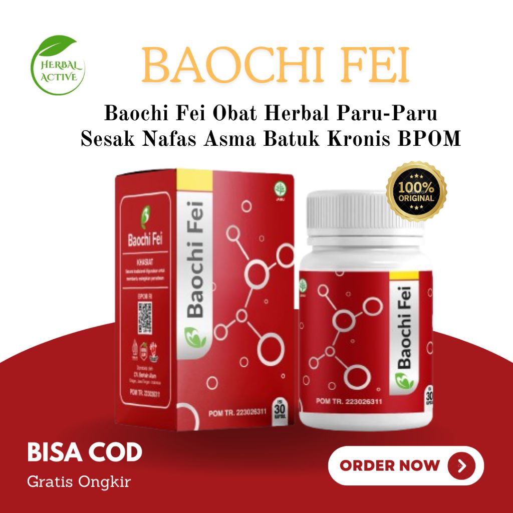 Baochi Fei  Paket 3 box Obat Paru-Paru Cina Asli | Sesak Nafas, Asma, Batuk Kronis, TBC