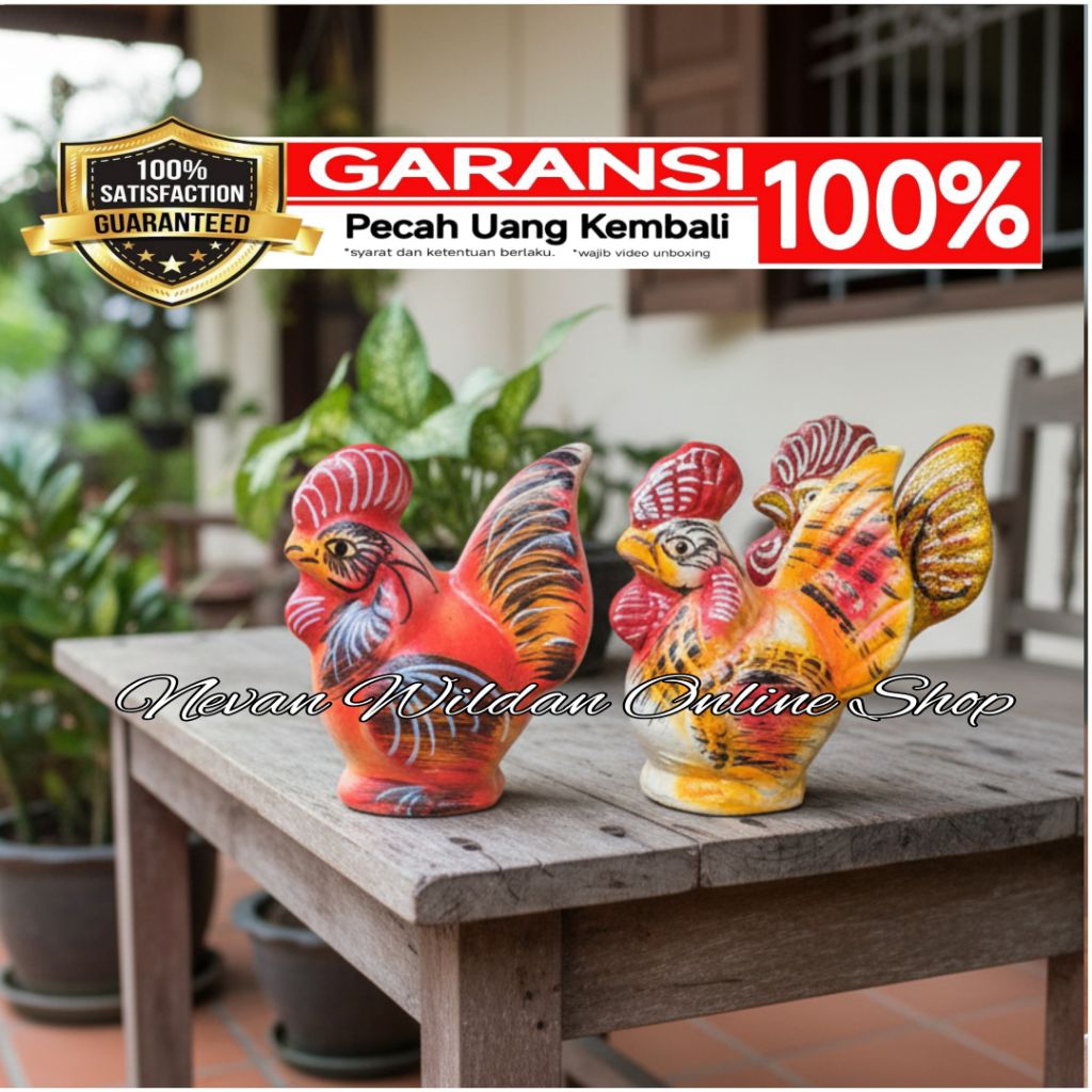 CELENGAN AYAM TANAH LIAT GERABAH | CELENGAN UNIK TANAH LIAT | CELENGAN UANG | CELENGAN AYAM TANAH LI