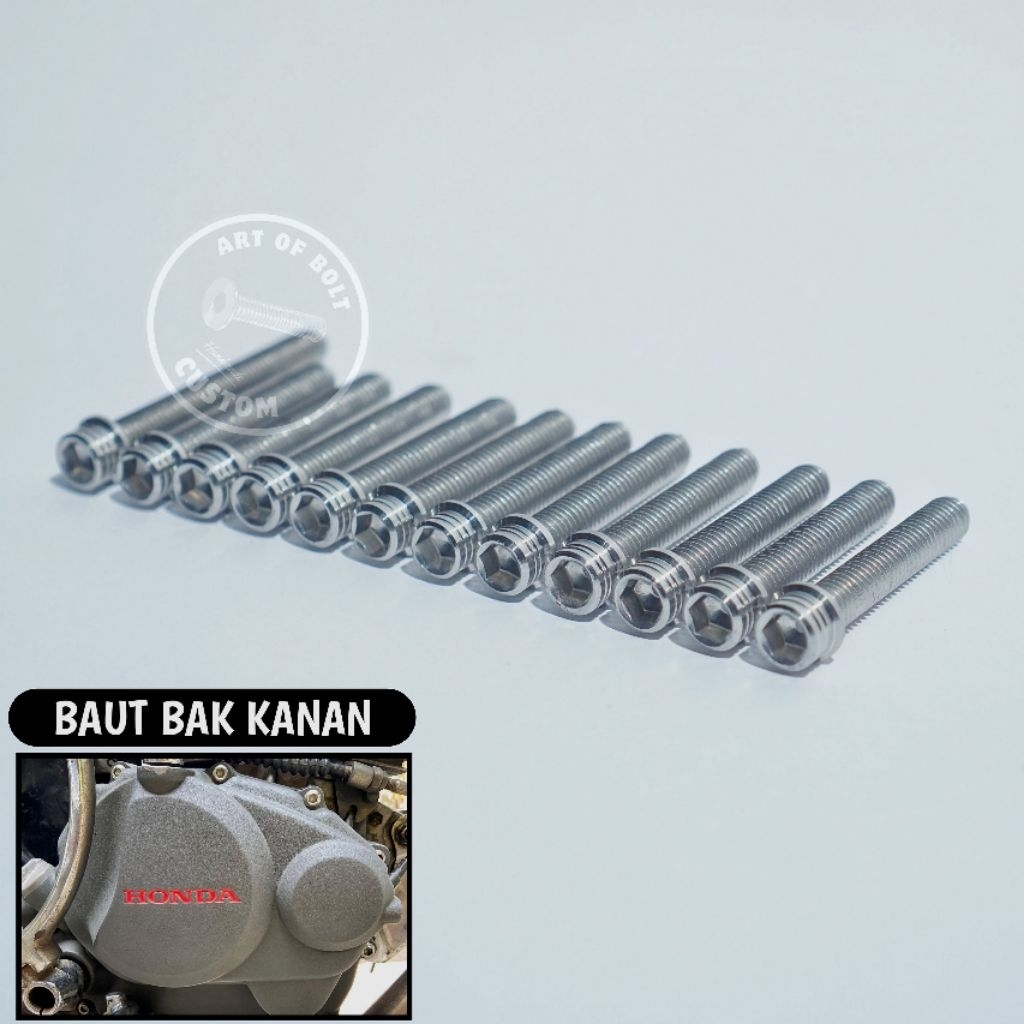 Baut Bak Mesin Stainless Kanan Kiri TIGER MEGAPRO GL PRO NEOTECH  Custom