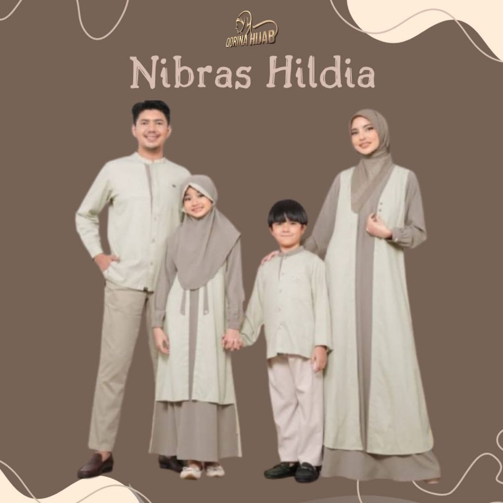 NIBRAS HILDIA KHAKI / Nibras pride 2026 / Nibras rayya 2026 / sarimbit lebaran 2026 / gamis polos / 