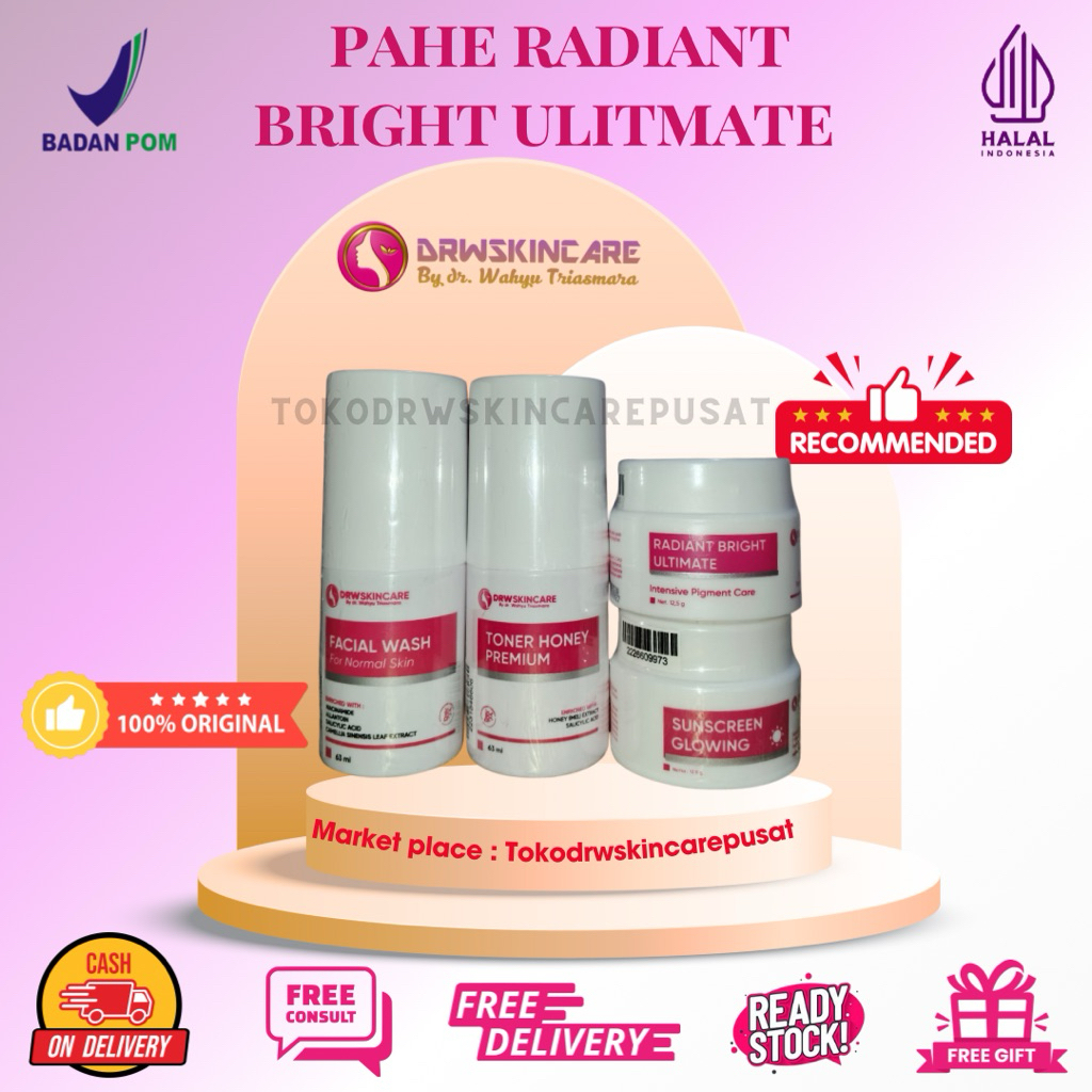 Drwskincare  Paket hemat Wajah Radian Brightening Glowing /Flek Drw Skincare