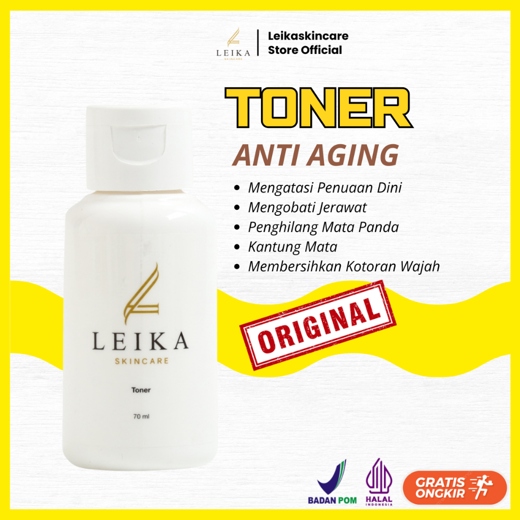 Glowing Toner Leika skincare Bpom Toner Anti Aging skincare anti aging pelembab wajah kering toner g