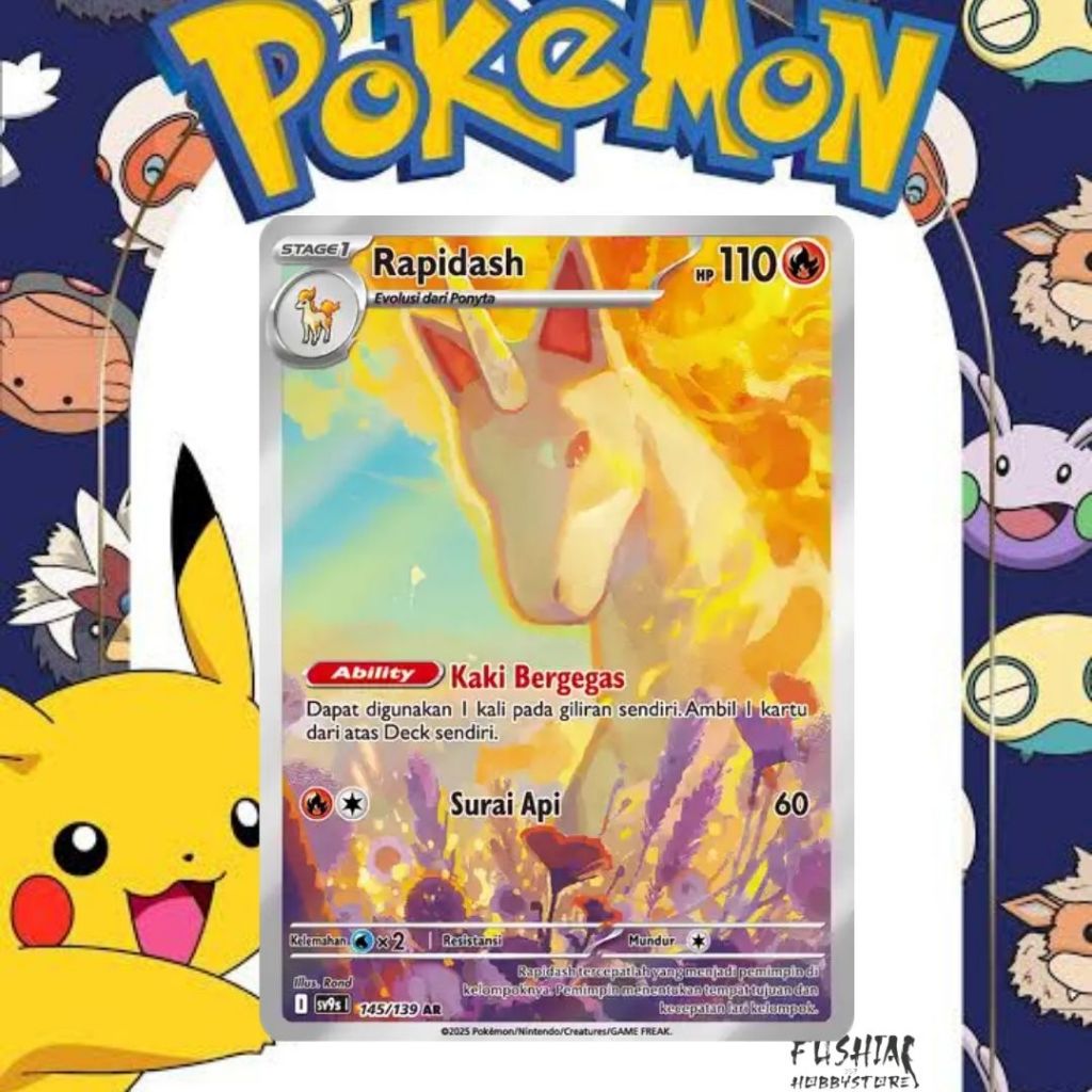 Kartu Pokemon TCG AR SV9S Rapidash (145/139)