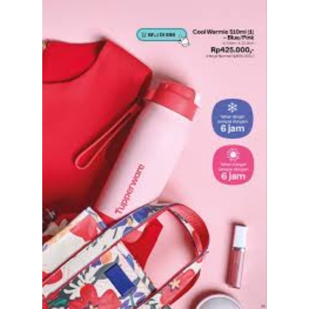 cool warmie 510ml Tupperware pink Termos, Botol Minum