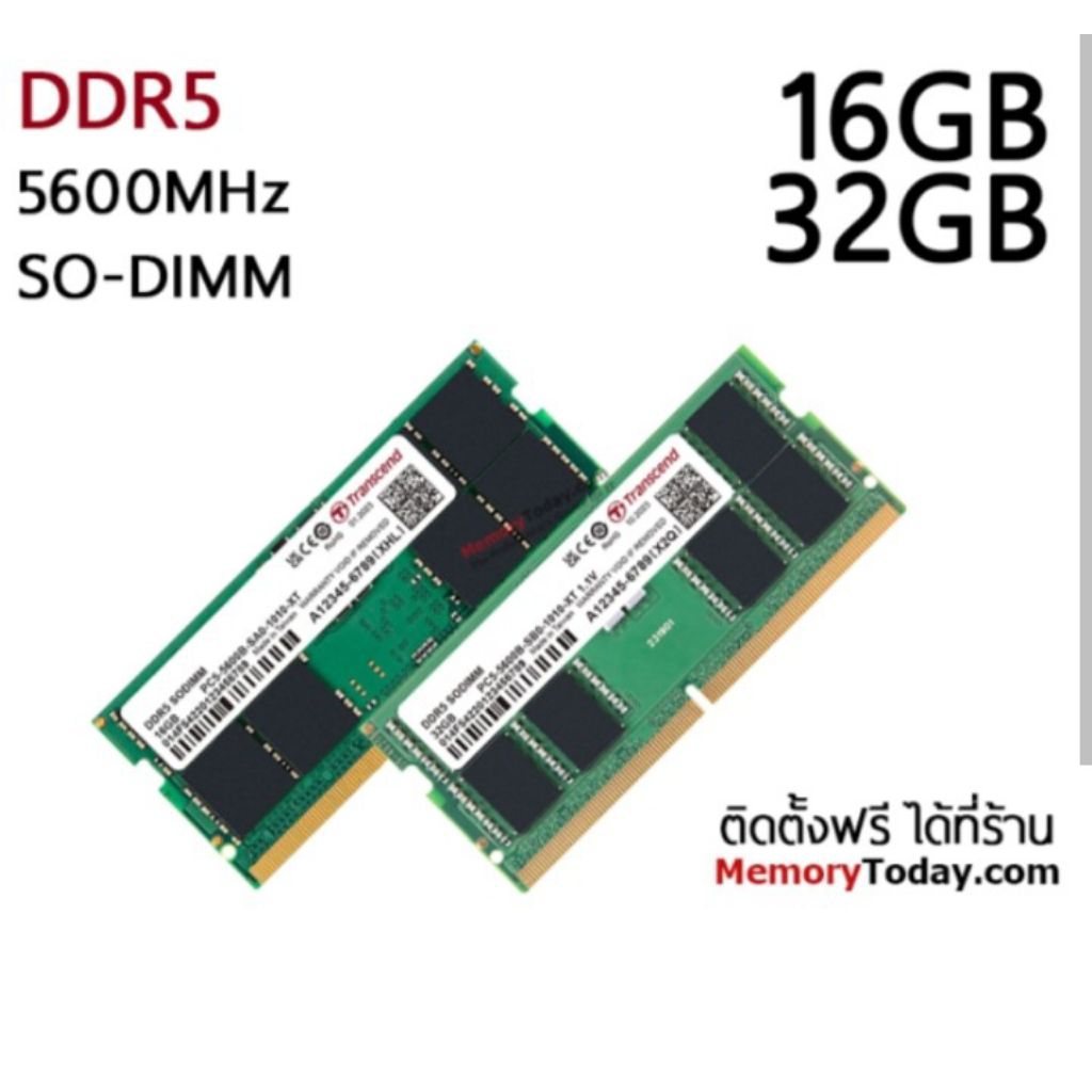 Transcend Jetram 32GB DDR5 5600MHz SO-DIMM Laptop RAM