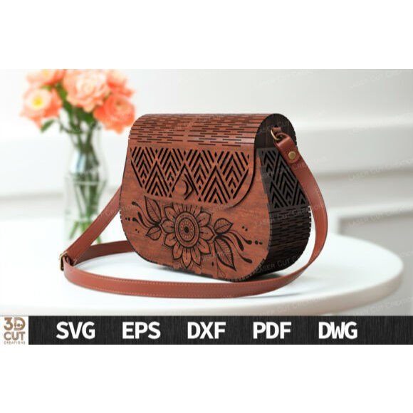 Boho Wooden Bag Laser Cut SVG