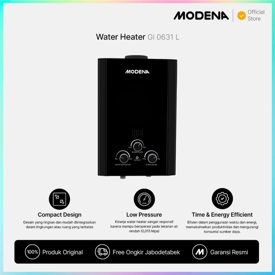 Modena Water Heater Gas Instant - GI 0631 L / GI 0631 ZDAA / MODENA Tankless Gas Instant - GI 0631 L