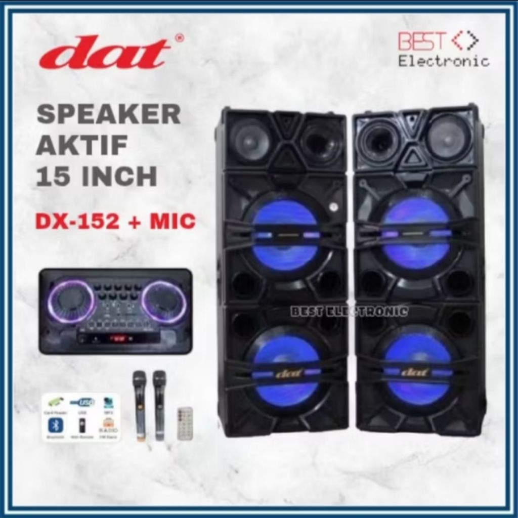 SPEAKER AKTIF 15 INCH DAT DX 152 DX152 DOUBLE SUBWOOFER