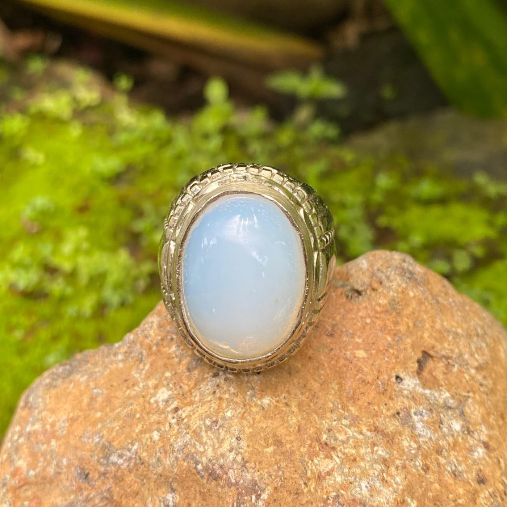 Gelang Batu Akik Natural (Asli) Bamjat Api (COD) Dim Kantoran Ring Alpaka Super Top HQ Obral Murah B