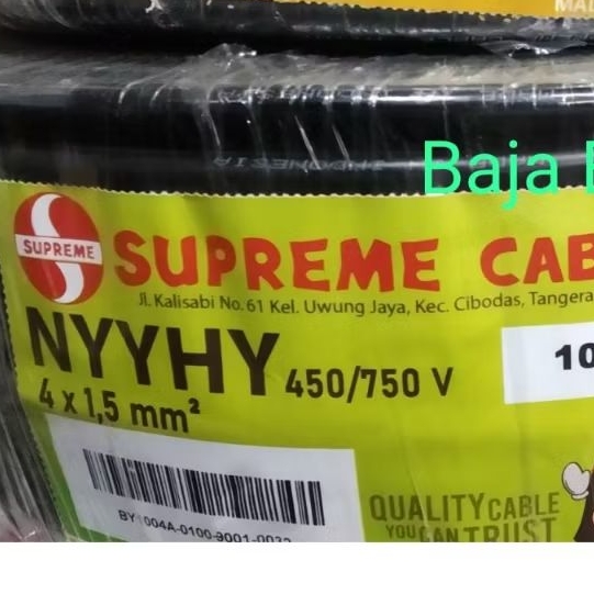 Kabel Serabut isi 4 NYYHY 4X1,5mm SUPREME @100meter NYYHY 4x1,5 4x1.5 mm 4x1.5mm SUPREME
