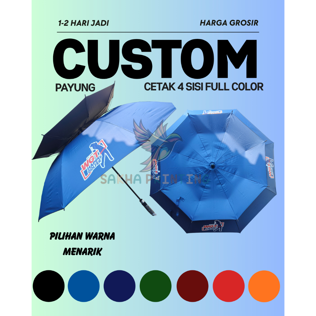 Payung Custom/Payung Golf Custom/Payung Golf 2 Layer/Payung Golf Souvenir/Payung Golf Promosi/Payung