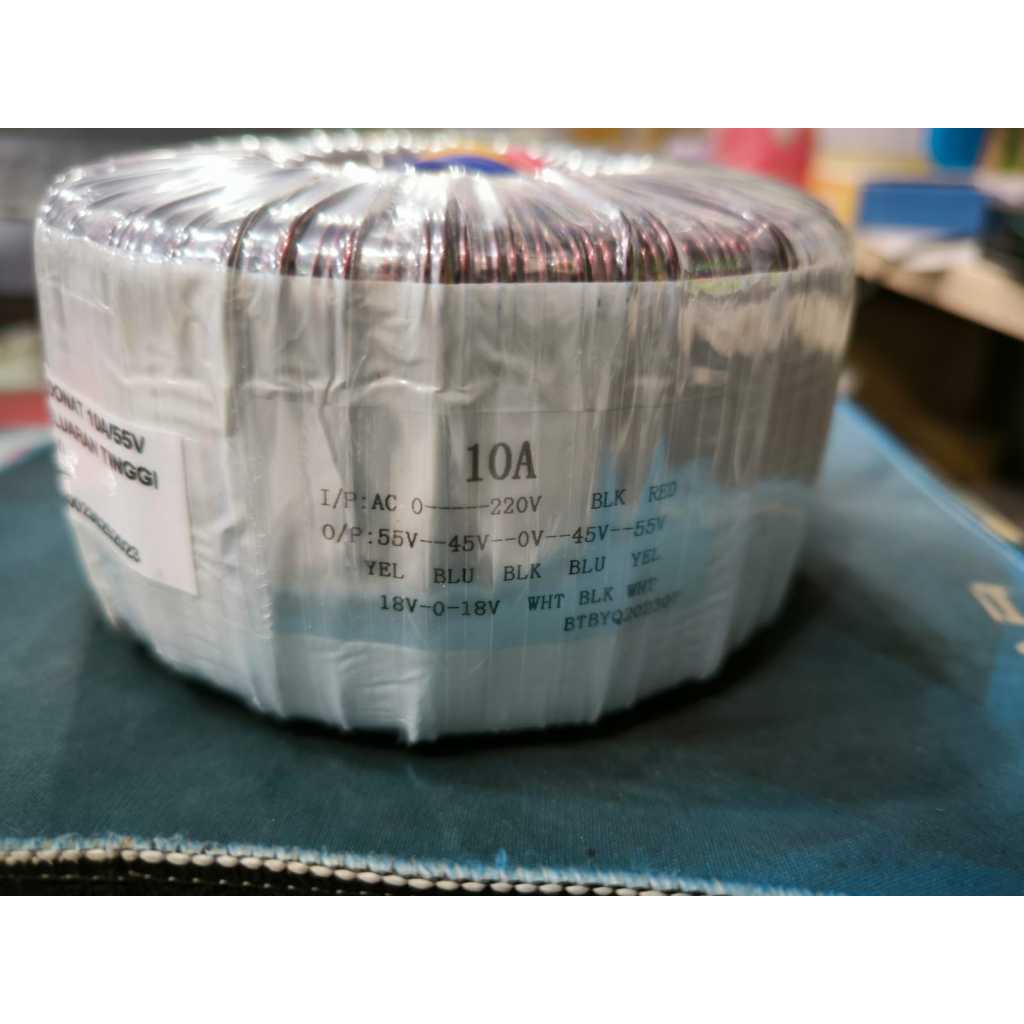 Travo Toroidal 10 Ampere CT 45V 55V / Trafo Toroid Donat 10A / Trafo Donat Toroid 10A 55V 5A 45V