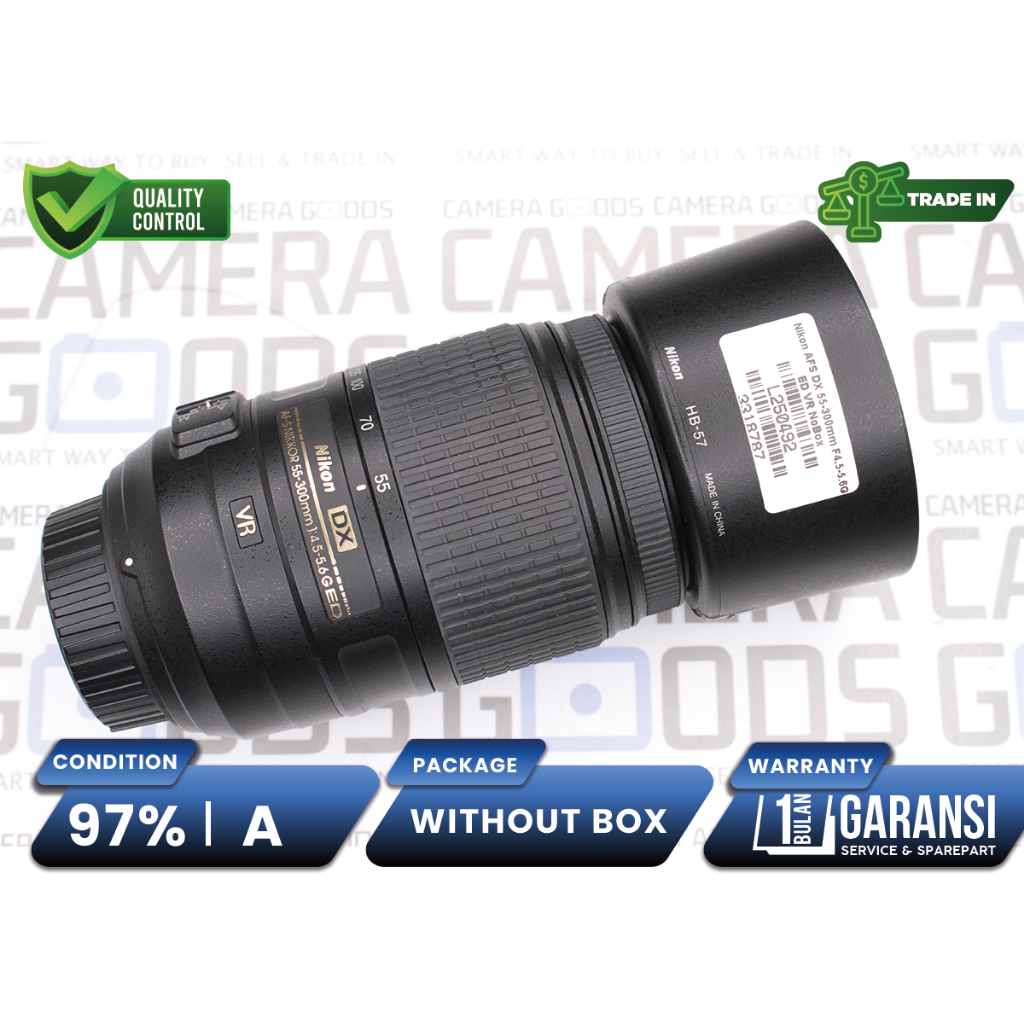 Lensa Nikon AFS DX 55-300mm F4.5-5.6 G ED VR Lens Second Bekas Grade A / Nikkor Tele Lens - L250492