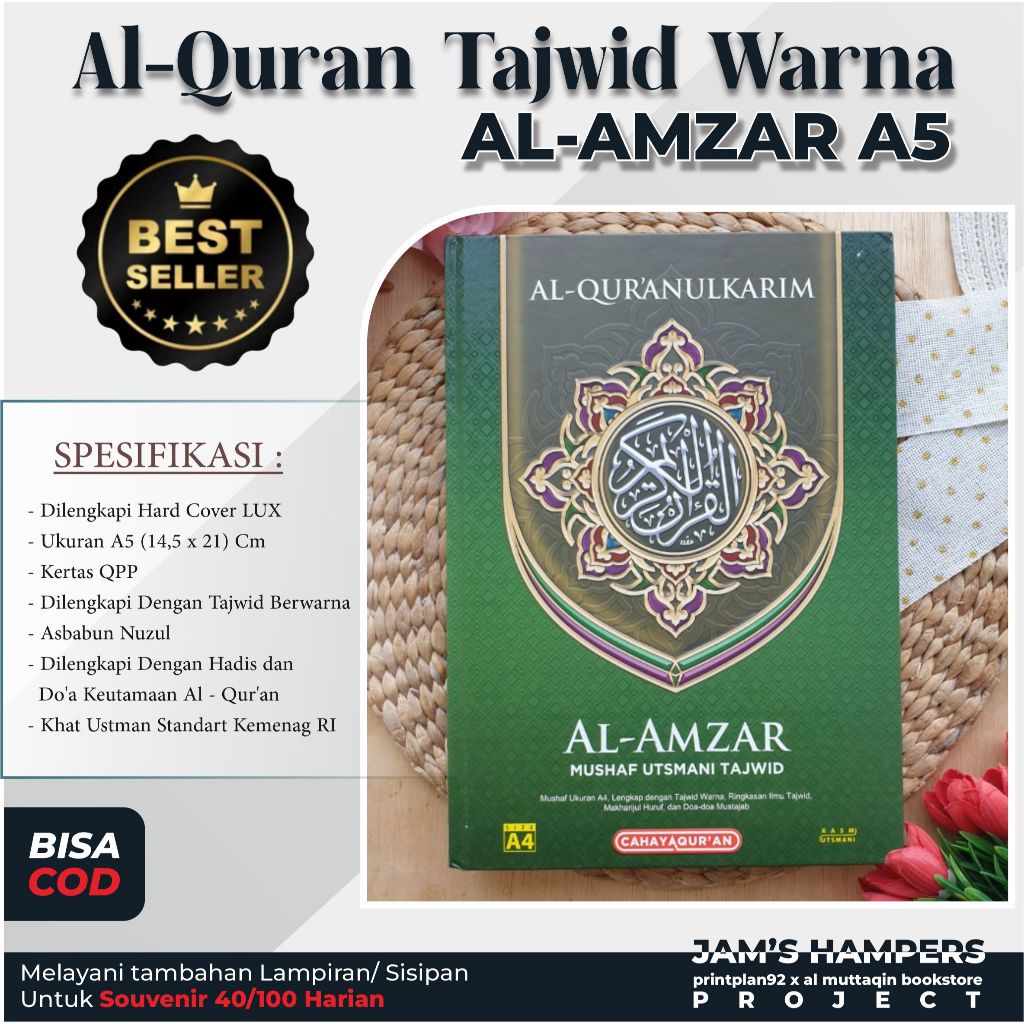 alquran tajwid warna al amzar ukuran A5 - MUSHAF Alquran tajwid warna
