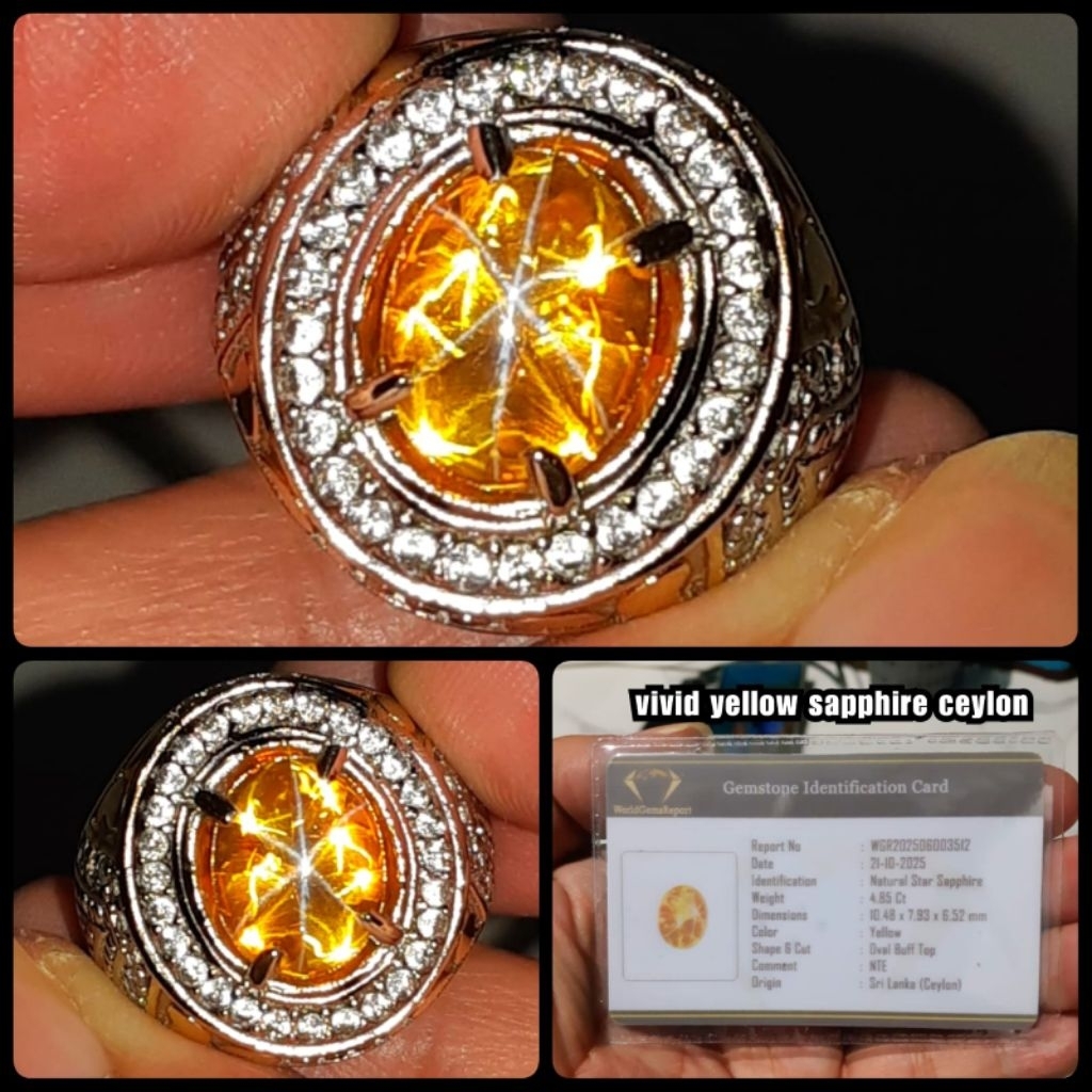 natural yakut sapphire star srilanka kuno HQ + memo lab