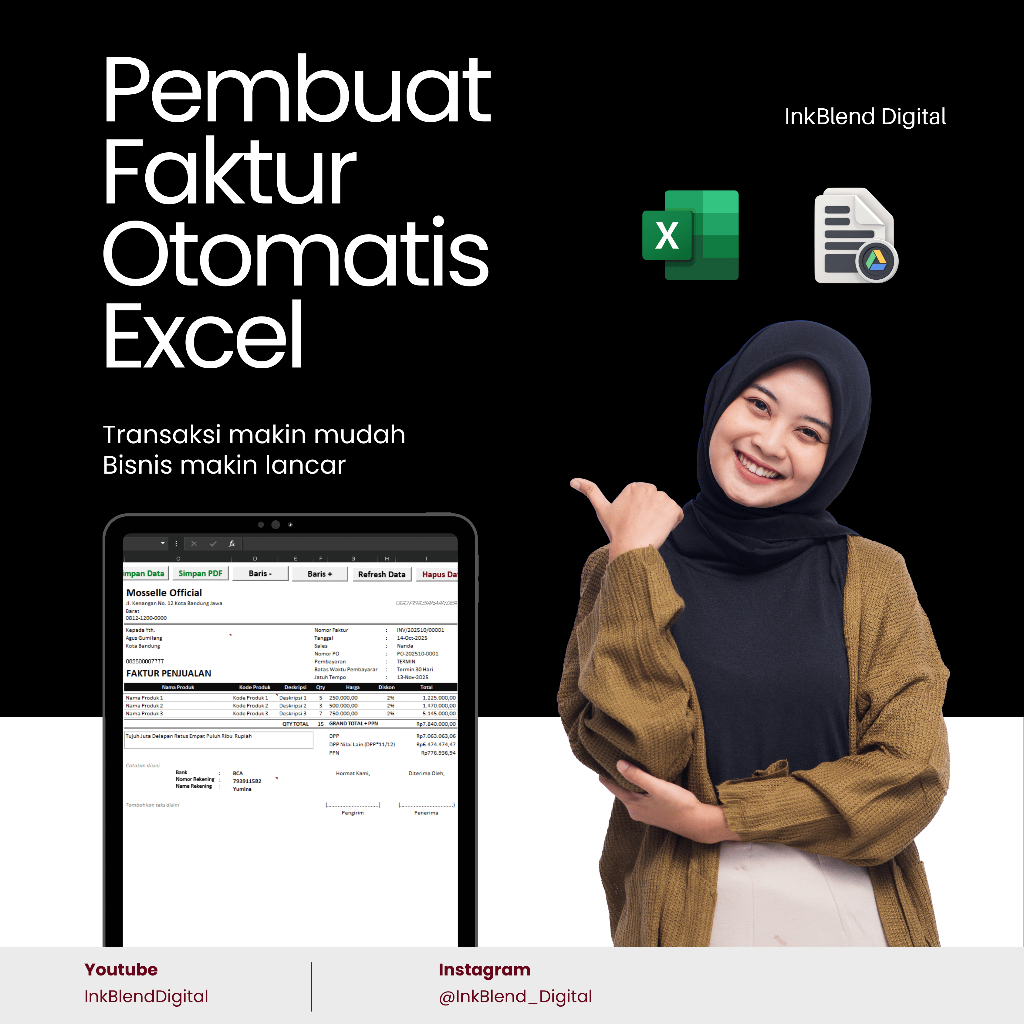 || Template Excel || Pembuat Faktur Otomatis / Invoice Generator / Invoice Excel / Faktur Excel