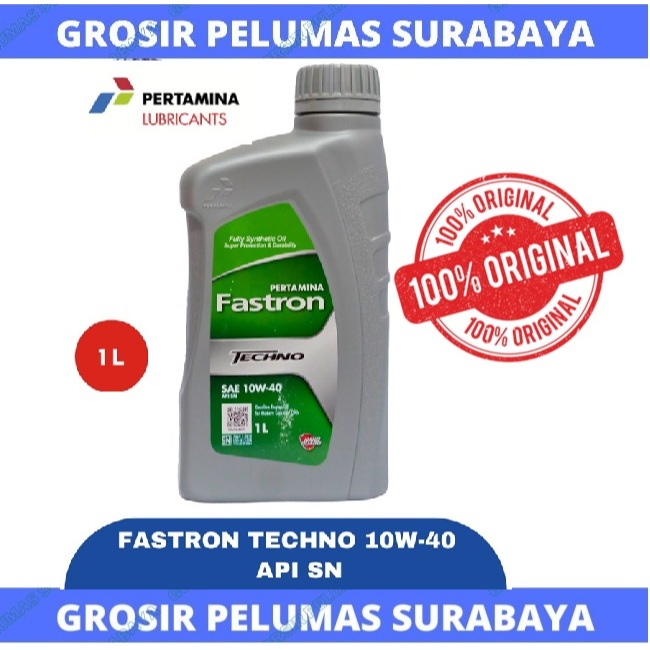 Original oli Pertamina Fastron techno 10w/40 10w-40 10W40 BOTOL 1 liter 1ltr Fastron 10W 40 ASLI