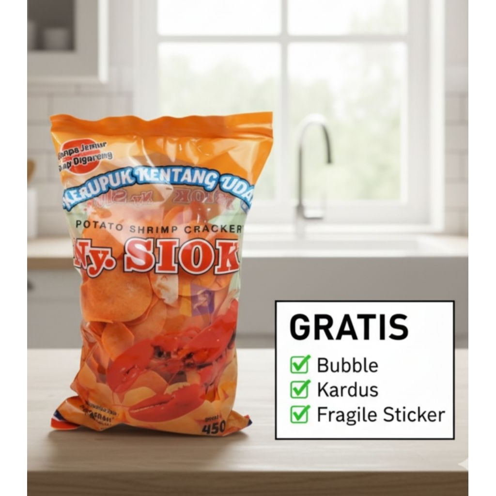 KERUPUK KENTANG Ny. Siok 450 gram (Free Bubble)