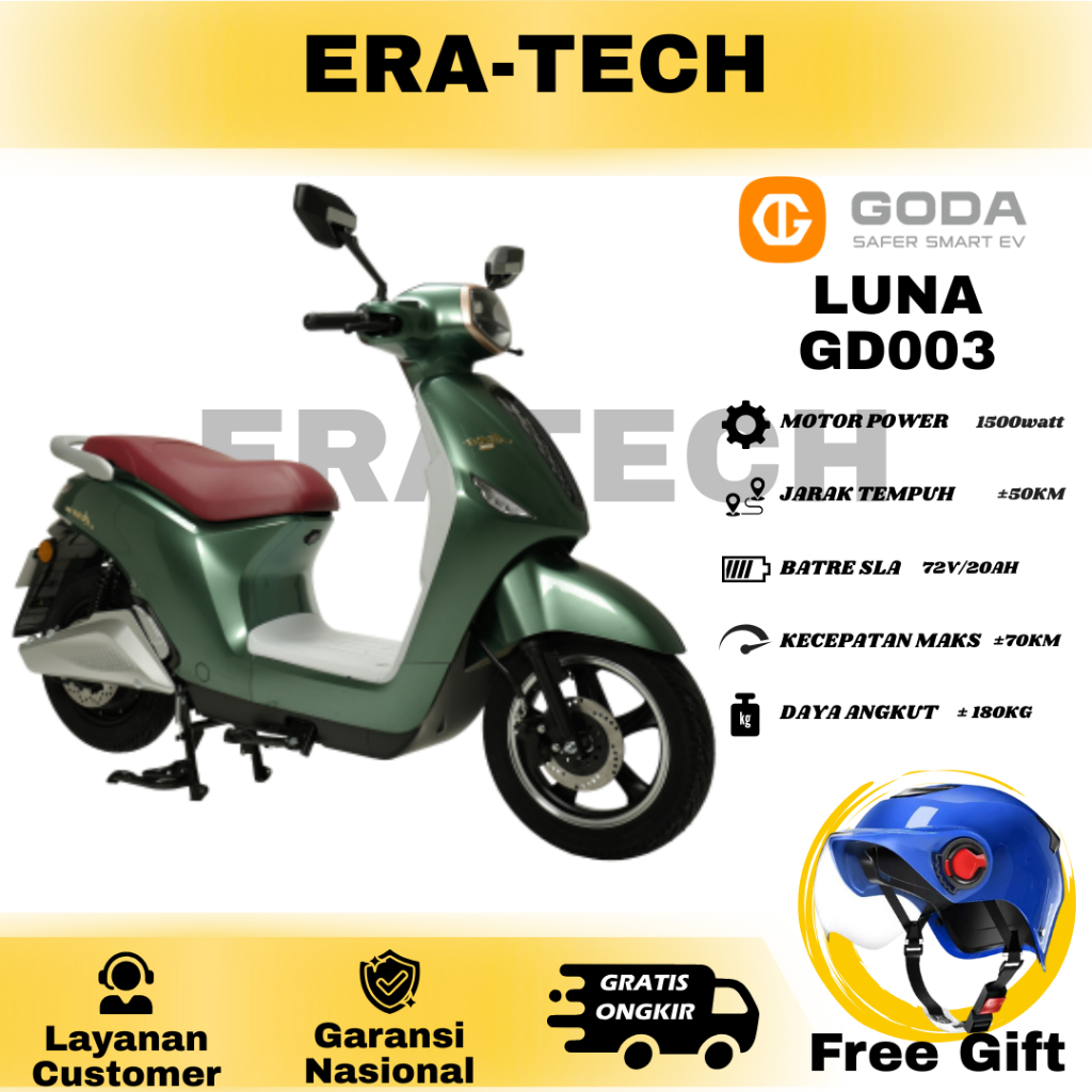 MOTOR LISTRIK GODA LUNA GD003 Sepeda Motor Listrik Model Vespa Goda GD003 Luna NEW (GD 003)