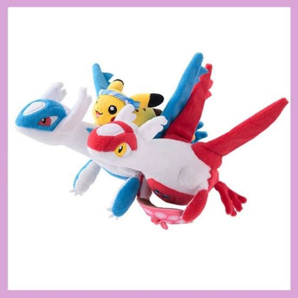 BONEKA POKEMON CENTER LATIAS LATIOS PIKACHU EXCLUSIVE FUKUOKA 2025 LIMITED ORI PLUSH DOLL POKCEN Bon
