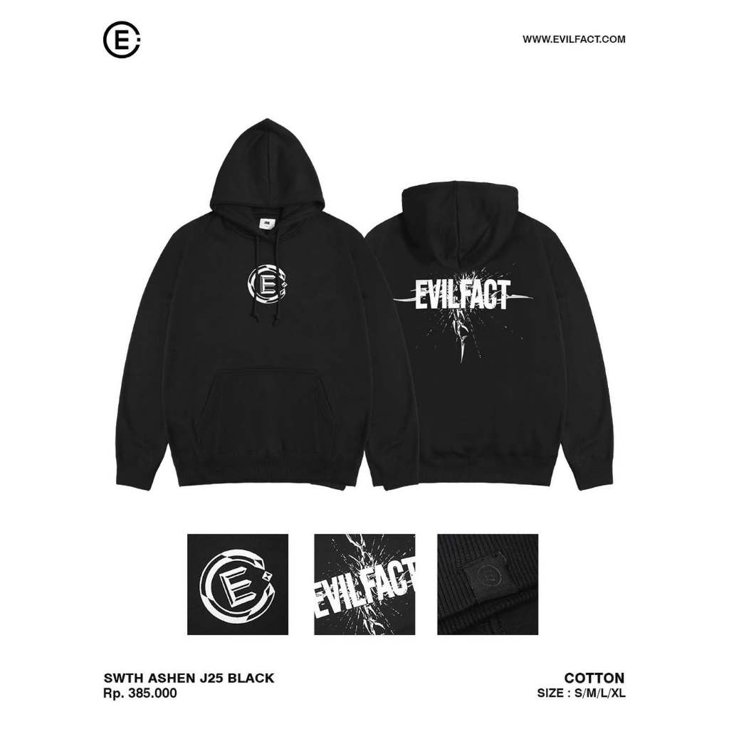 EVIL ARMY HOODIE - SWTH ASHEN J25 BLACK