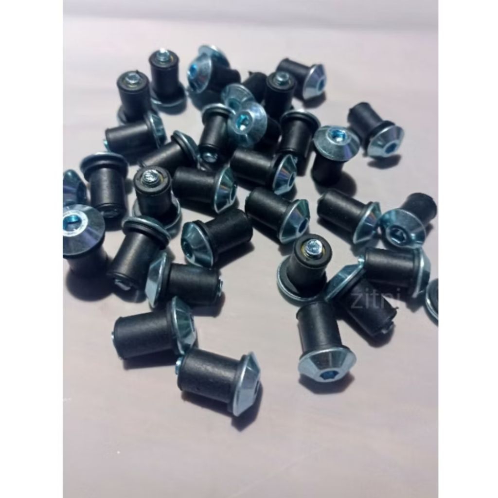 Original Set Baut L4 Putih Plus Mur Karet Tipis Tameng Visor Xride