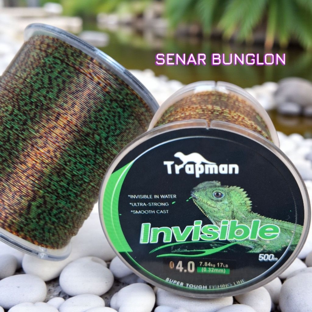 Senar Pancing Kamuflase Bunglon 500 meter Speckle Hijau Bintik Invisible Fishing Line Nylon Samar An
