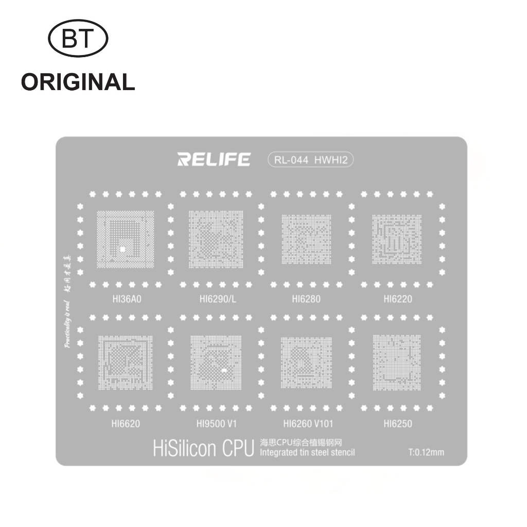 STENCILS CETAKAN REBALL IC BGA CPU RELIFE RL-044 HWHI2 FOR HUAWEI HISILICON HI36A0 - HI6290 - HI6290