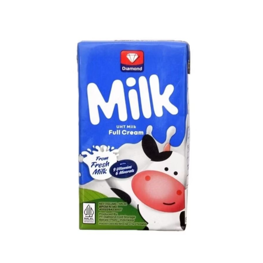 Diamond Susu UHT Cair Full Cream Kotak 125ml