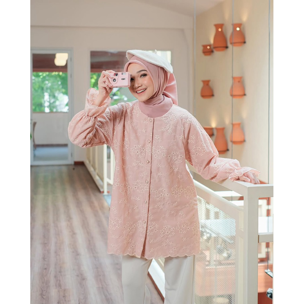 Blouse Katun Bordir Embroidery | Blouse bordir bunga