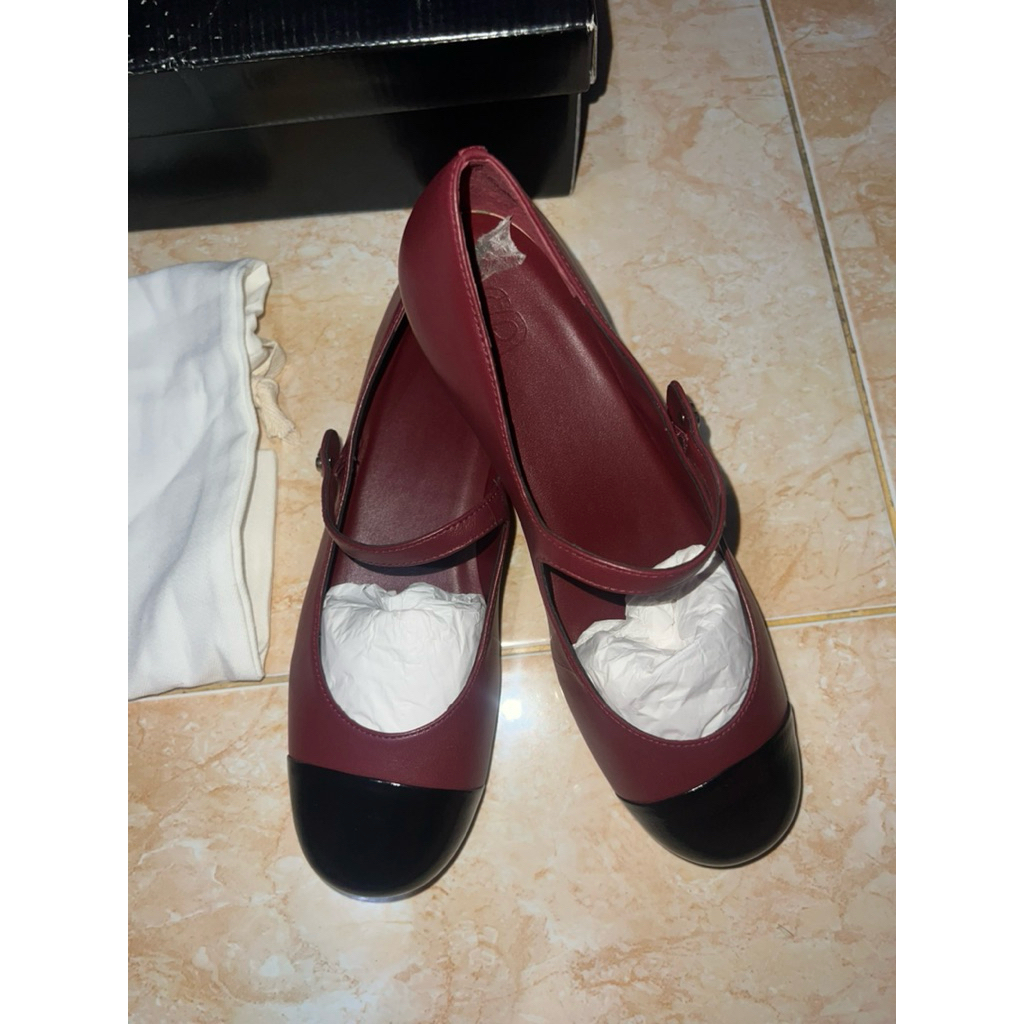 PRELOVED BUTTONSCARVES SHOES KATY MARY JANES BURGUNDY SIZE 37| SEPATU BUTTONSCARVES | FLATSHOES BUTT